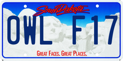 SD license plate 0WLF17
