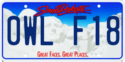 SD license plate 0WLF18