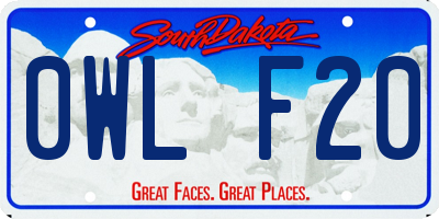 SD license plate 0WLF20