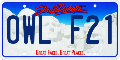 SD license plate 0WLF21