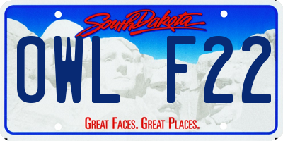 SD license plate 0WLF22