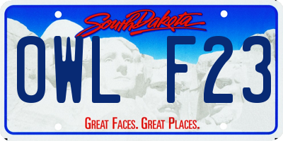 SD license plate 0WLF23