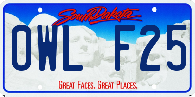 SD license plate 0WLF25