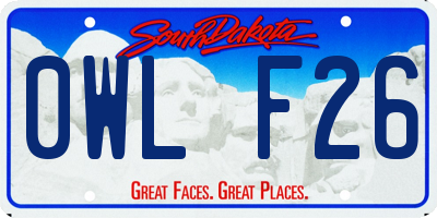 SD license plate 0WLF26