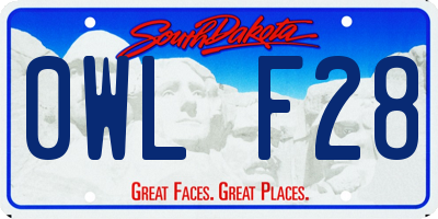 SD license plate 0WLF28
