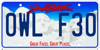 SD license plate 0WLF30