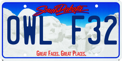 SD license plate 0WLF32