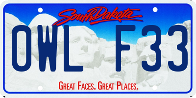 SD license plate 0WLF33