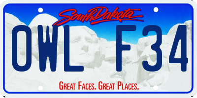 SD license plate 0WLF34