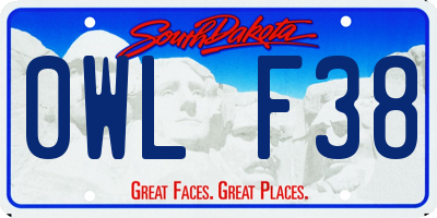 SD license plate 0WLF38