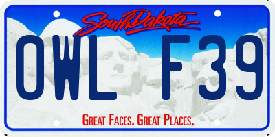 SD license plate 0WLF39