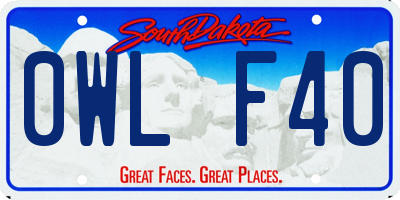 SD license plate 0WLF40