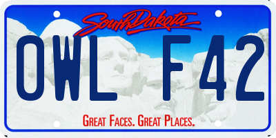 SD license plate 0WLF42