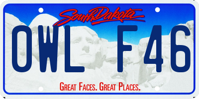 SD license plate 0WLF46