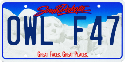 SD license plate 0WLF47