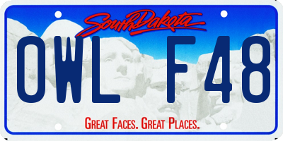 SD license plate 0WLF48
