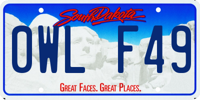 SD license plate 0WLF49