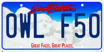 SD license plate 0WLF50