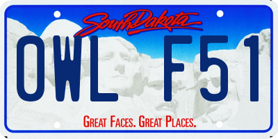 SD license plate 0WLF51