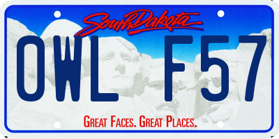 SD license plate 0WLF57