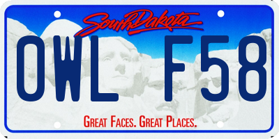 SD license plate 0WLF58