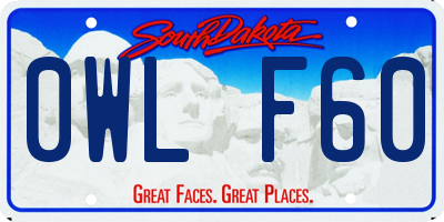 SD license plate 0WLF60