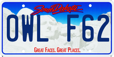 SD license plate 0WLF62