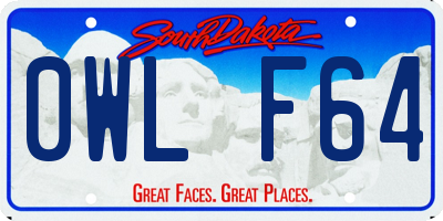 SD license plate 0WLF64