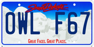 SD license plate 0WLF67
