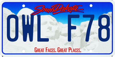 SD license plate 0WLF78