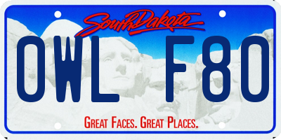 SD license plate 0WLF80