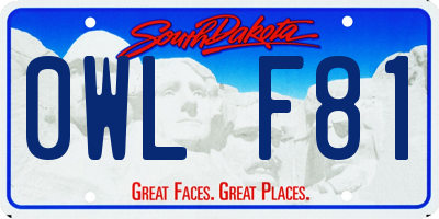SD license plate 0WLF81