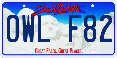 SD license plate 0WLF82
