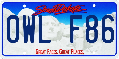 SD license plate 0WLF86