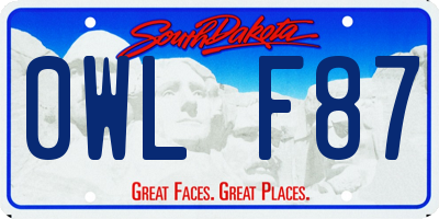 SD license plate 0WLF87