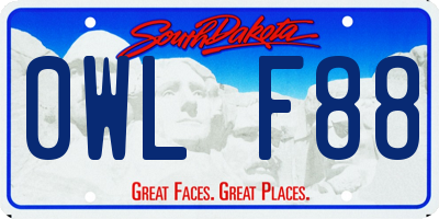 SD license plate 0WLF88