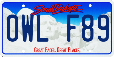 SD license plate 0WLF89
