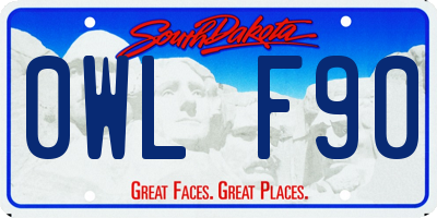 SD license plate 0WLF90