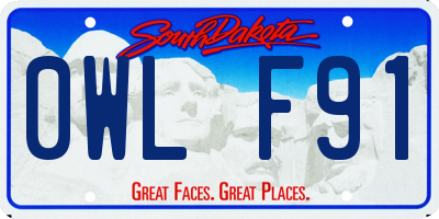 SD license plate 0WLF91