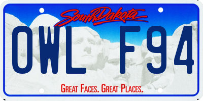 SD license plate 0WLF94