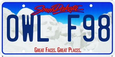 SD license plate 0WLF98