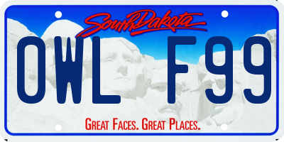 SD license plate 0WLF99