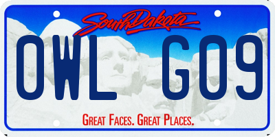 SD license plate 0WLG09