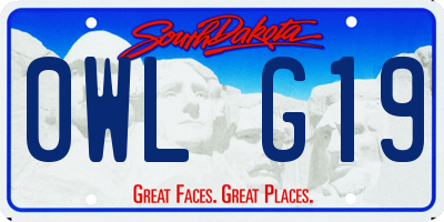 SD license plate 0WLG19