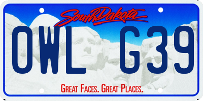 SD license plate 0WLG39
