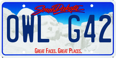 SD license plate 0WLG42
