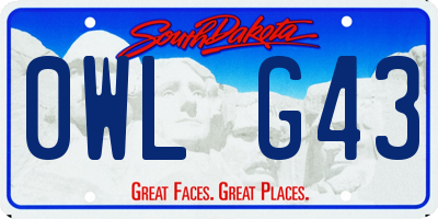 SD license plate 0WLG43