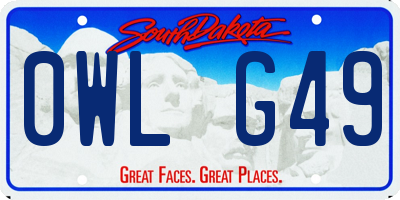 SD license plate 0WLG49