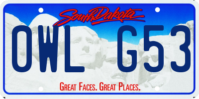 SD license plate 0WLG53