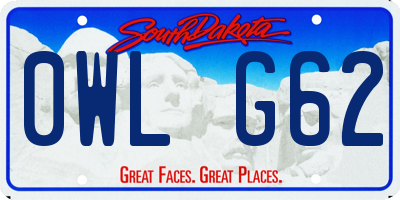 SD license plate 0WLG62